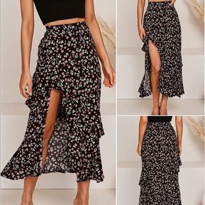 BTFBM Boho Summer Long Floral Skirt